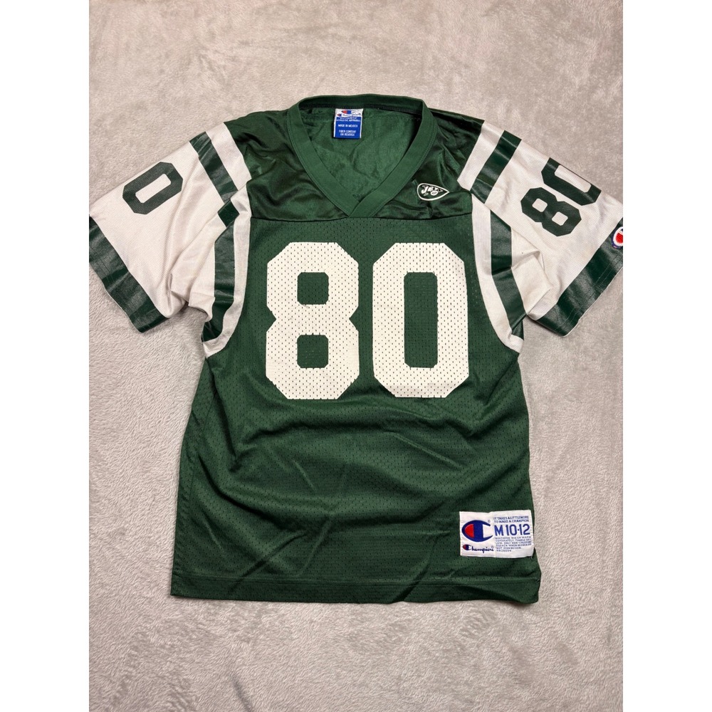 Vintage Champion New York Jets Wayne Chrebet Green Football Jersey Youth Medium